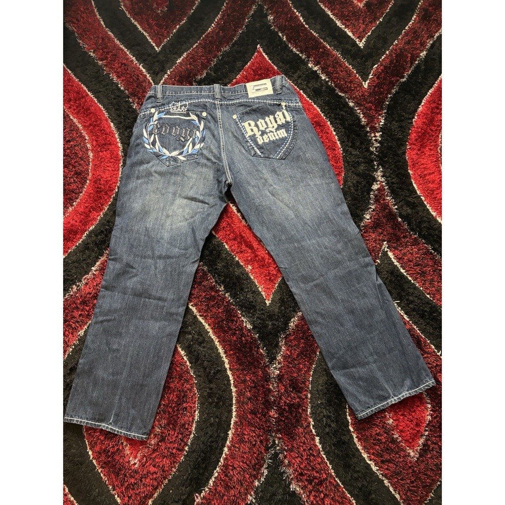 VTG Coogi Heritage Jeans Australia Denim Embroidered Script Baggy Hip Hop 42x35 - Picture 9 of 9